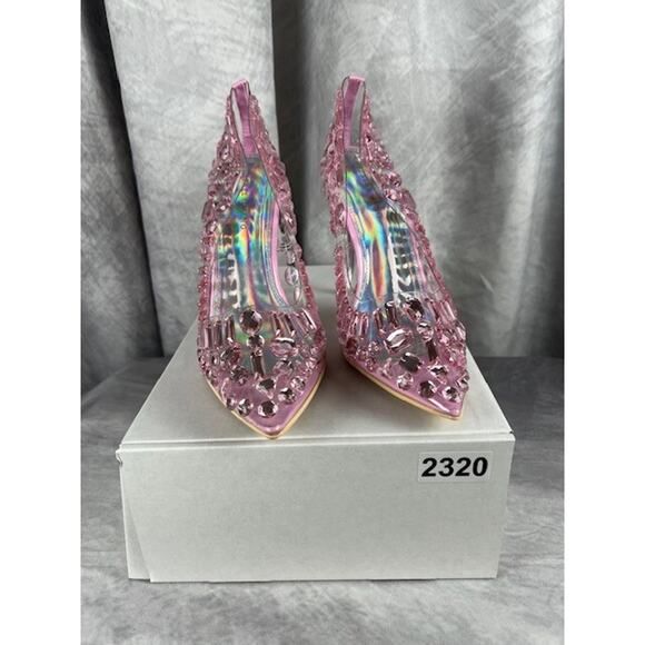 Azalea Wang Blakely Stiletto Heels Pink Chrystal Size 7.5 - Picture 7 of 7